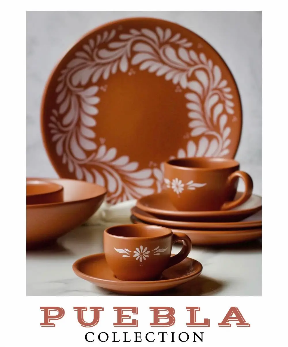 Mexican Porcelain 20-Piece Dinnerware Set & also sold by individual pieces.  It was created by 100% MeXican Artisans & talented brushwork on a warm, traditional but resistant color, terracotta/mud.The Mud color together with the Ivory-tone applications make this tableware an incomparable combination. Its body is made of strong and resistant vitrified porcelain, just like the good Mexican that it is! We want you to adopt it with love and become a favorite tableware for your tables & Celebrations! Ideal for restaurants, hotels and banquets that look for that distinctive and Mexican touch. For all of us who are proud of artisan work and our Mexican culture, we trust that you will love it. PRODUCT DETAILS Made of porcelain. Hand glazed. Made in Mexico. Set of 20; 4 dinner plates, 4 salad plates, 4 bowls,4 coffee plates, and 4 mugs. Food, oven, microwave and dishwasher safe. While dishes are microwave and oven safe, they may become hot. Handle carefully. INCLUDED Dinner Plate: 10.6