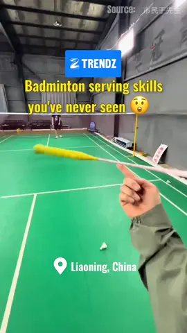 Badminton serving skills you've never seen#badminton #funnyvideo #fyp