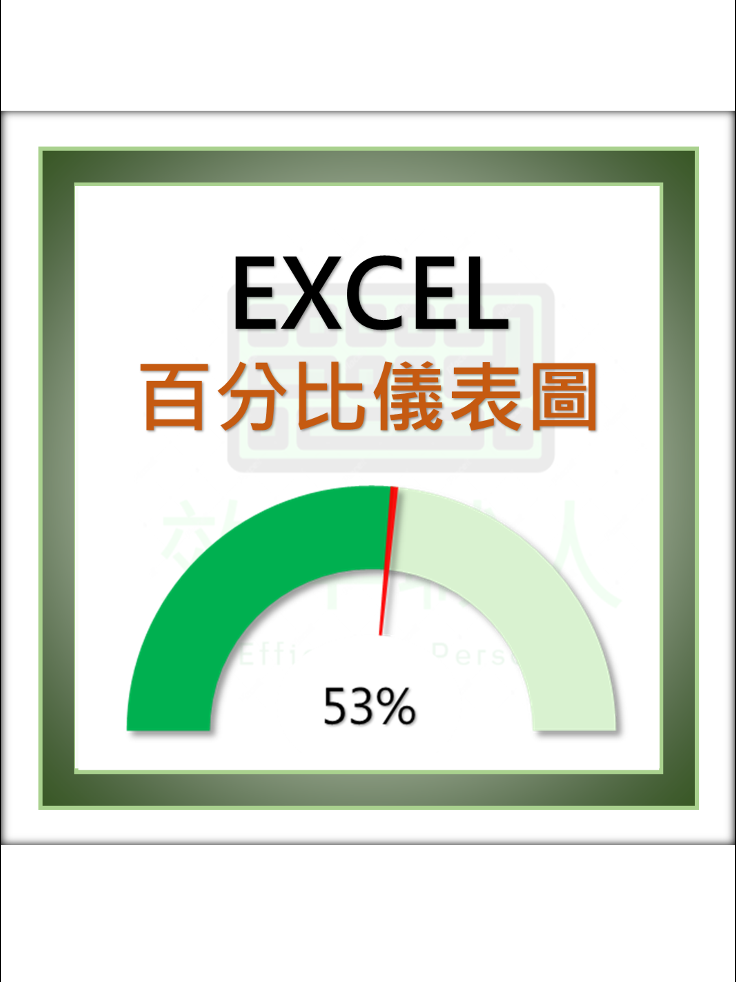 相關問題加入LINE社群，主頁連結加入 不要再用圓餅圖了 換個心情改成儀表圖吧 想學儀表圖與更多特殊圖表留言+1 #EXCEL #圖表 #效率職人 #儀表圖 #圓餅圖 #百分比