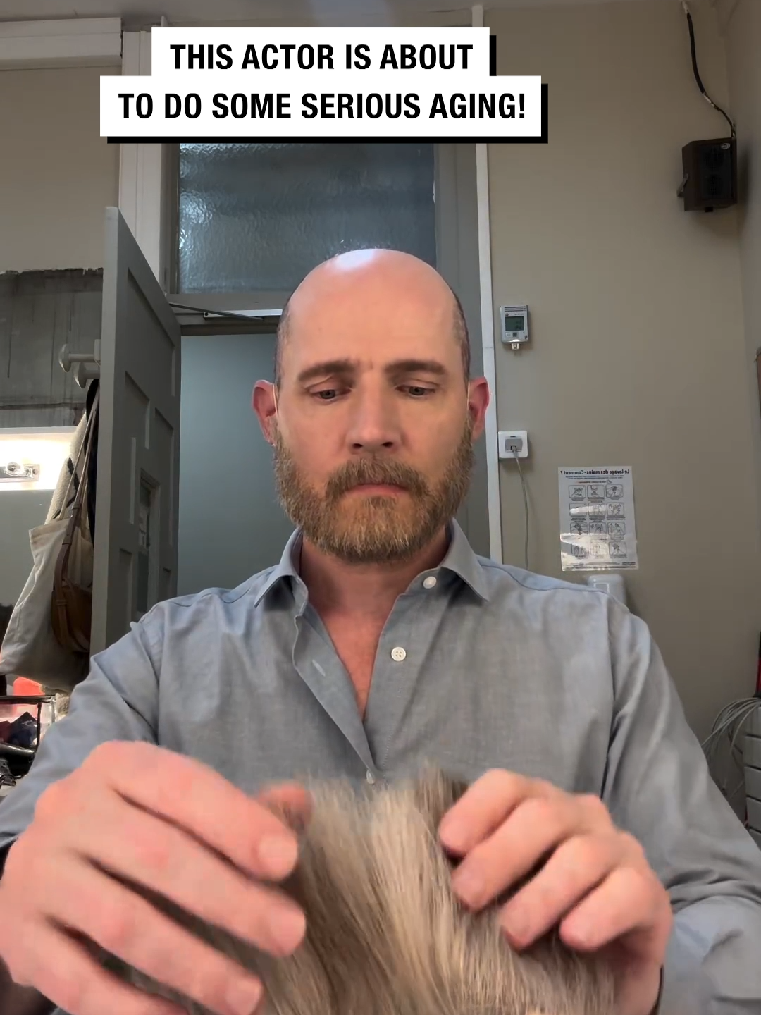 Watch as this guy transforms his look! 🤩🤯 🎥 charlenewigmakeup_ #UNILAD #actor #stage #wig #performer #hair #beard #facialhair #transformation