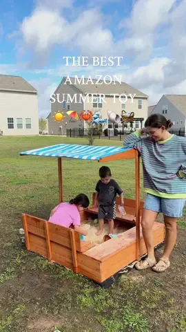 The cutest sandbx from amazon! My kids are loving being outside and this is their favorite toy right now!!  l!nked on st0refront for you!  #amazontoys #amazonsummertoys #outdoortoys #summertoys #sandbox #amazonsandbox #summertoy #summerfinds #amazonkidsfinds #screenfreeplay 
