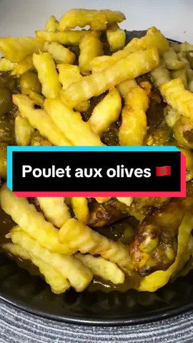 Voici ma recette de Poulet aux Olives 🇲🇦 Dites moi en commentaire ce que vous en pensez 😆 la recette en commentaire 👇🏾  #pouletauxolives #maroc #cuisineafricaine #tiktokmaroc #tiktokfrance #fypシ゚viral 