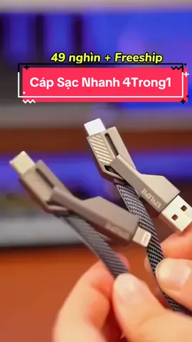 Cáp Dữ Liệu Sạc Nhanh 4Trong1 #capsac #capsacnhanh #capsactudongngat #capsac4in1 #capsac4trong1 #ntdogiadung #docongnghe #xuhuong 