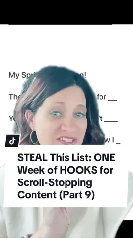 Harsh truth incoming 👉🏻 Hook them fast, or you might as well not waste your time creating content. It doesn’t matter how amazing tour content is if you can’t stop someone’s scroll. Make sure to save or screenshot this week’s worth of hooks to stop the scroll! P.S. If you love a good hooks list, comment ‘HOOK120’, and I’ll share a resource with 120 Hooks! #contentstrategytips #tiktokhooks #tiktokcontent #contentcreatortips #contentstrategy #socialmediamarketing #socialmediatips #socialmediastrategy #greenscreen 