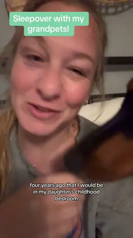 Sleepover with my grandpets! #genx #genz #genxtiktokers #puppy #sleepover #fyp