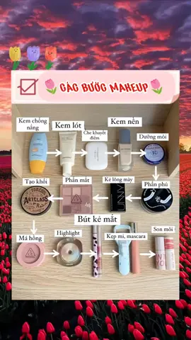 Thứ tự các bước makeup🌷 #makeup #lamdepmoingay #trangdiem #xuhuong 