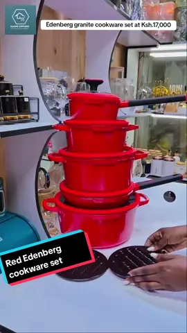 Edenberg Granite cookware set at Ksh.17,000 #glahpesuppliers #redcookingpots #rededenbergcookware #edenberg #granitecookwareset #kitchenware #kitchenutensils #kenya #254 