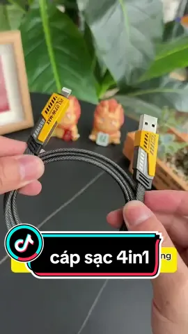 Cáp sạc nhanh 4 trong 1 cho androi và iphone, sạc siêu nhanh 65w #capsac4in1 #review #docongnghe #capsac #sacnhanh #LearnOnTikTok 