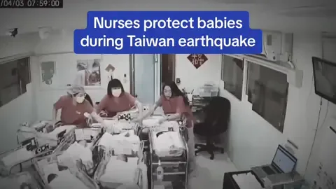 Taiwan nurses protect babies during 7.2 magnitude earthquake, holding on to the babies cots until the tremors waned. #taiwan #taiwanearthquake #earthquake #baby #maternity 