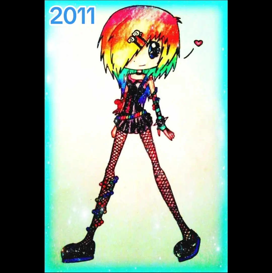 Because people keep commenting it: NO this is NOT clawedbeauty. I didn't know who she was until my scene girl kept getting compared to her 😭 Scene was a popular style back in 2007-2012. I was just redrawing my made up character from 2011 #scene #scenekid #art #draw #artist 