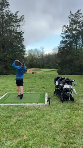 Every man’s dream backyard! 😲 Huge thanks to @615 Turf in Nashville for helping this vision come to life! #backyard #golf #transformation #dad #son #triplets #sports #construction #DIY 