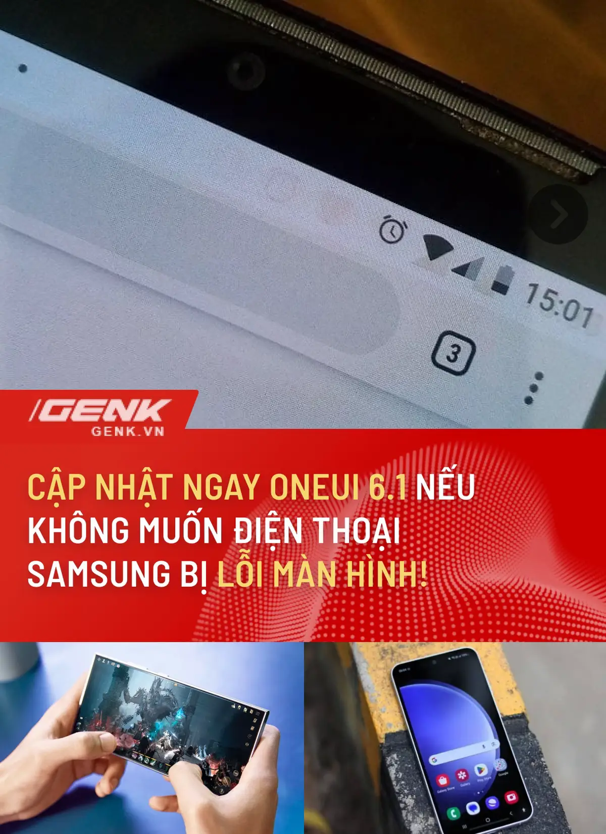 Ai dùng máy đời cũ Samsung nhớ update bản mới ngay và luôn, để lâu lỡ màn hình burn in cái là buồn lắm đấy #samsung #burnin #oled #genk #amm #techtok 