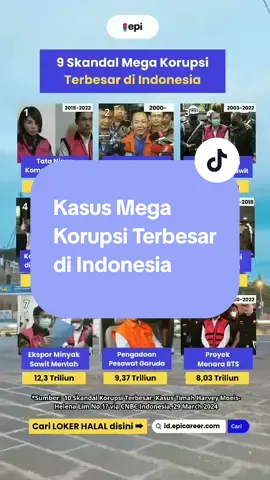 Menurut kalian akan ada yang lebih gede dari nomor 1 gak? 👀 Buat kalian yang berencana cari kerja setelah Lebaran, bisa cek link ini ya 👉 id.epicareer.com ada info loker Sales, Marketing, dan masih banyak lainnya 🤩  #HarveyMoeis #Korupsi #SandraDewi #Timah #Indonesia #Viral #MK #Pejabat #Loker #LowonganKerja #KuliPabrik #BuruhPabrik #CrazyRich #PejuangRupiah #Fypdonggggggg #Fyp #LVT03 