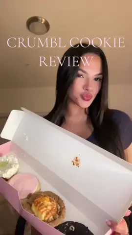 My first time ever trying @Crumbl Cookies + Honest review 🍪🩷#crumblcookies #fyp #foryou #mukbang #foodreview 