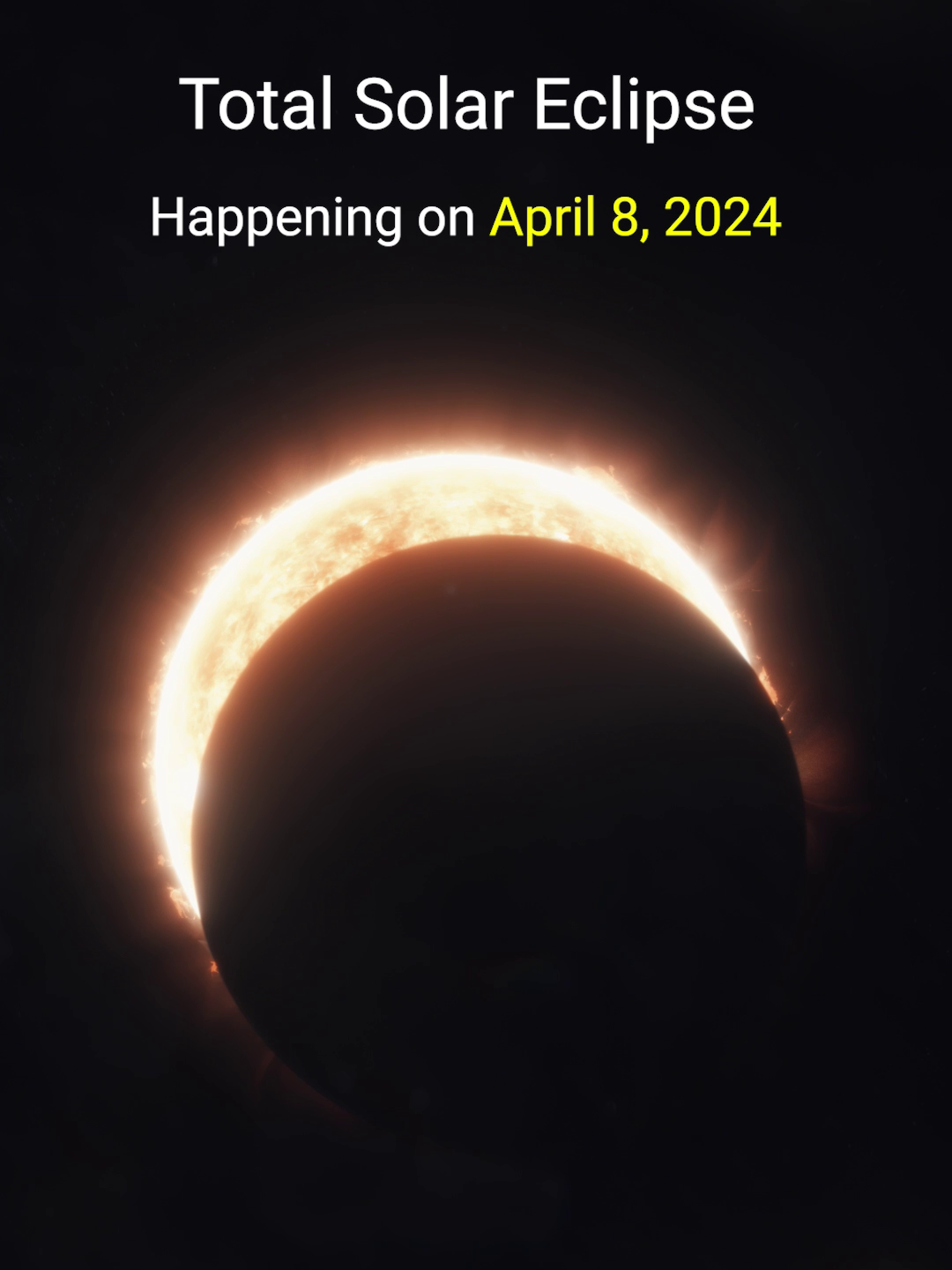 Total Solar Eclipse is happening on April 8, 2024.