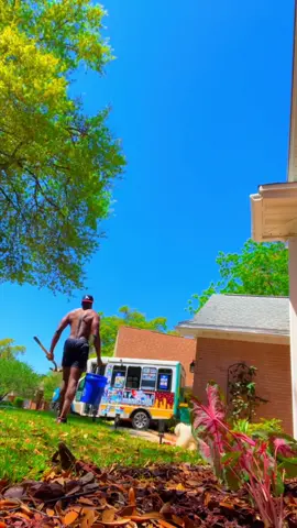 What the ice cream man does when he isnt working. Work in the yard of course!  #thatsjames #icecream #yardwork #planting #flowers #Fitness #fitmen #blackmen #garden #beardedmen #florida 