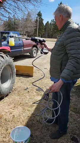 Trying out the new battery powered pressure washer. it works well, great for if you need to be in a remote area where you can't get a water hose to. Great pressure. #pressure #remote #offgrid #wash #clean #tools #toolstoday #bucket #tractor 