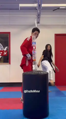 3 bottles kick  speed challenge  #martialarts #kick #challenge #skills #technique #mt25us #fyp #viral 
