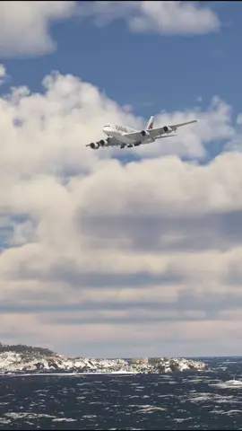 A380 lands in crosswind #msfs2020 #airbusa380 #airbus #aviation #airplane #aircrash #crosswind