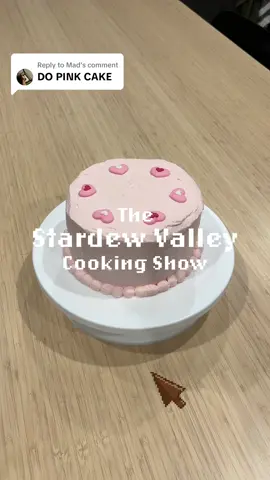 Replying to @Mad The Stardew Valley Cooking Show Episode 23: Pink Cake - - - - - Sounds from Zapsplat.com #stardewvalley #videogames #cooking #Recipe #Foodie #cookingvideo #foodblogger #gaming #gamer #game #stardew #cake #cakerecipe #pinkcake #pink #spongecake #sponge #pinkcream #heart #valentines #valentinescake