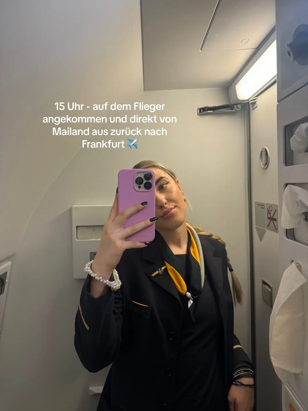 11/16 Flügen von dieser Tour hätten wir dann geschafft🫡🥹💪🏾♥️ #flugbegleiterin #cabincrew #kurzstrecke #kurzstreckenflüge #mailand #frankfurt #amsterdam #salzburg #stewardess #fyp #viralvideo #viraltiktok 