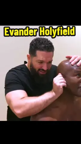 the Real deal legendary Hall of Fame champion Evander Holyfield gets his ear adjusted #chiropractor #realdeal #adjustment 