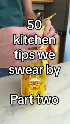 50 kitchen tips we swear by 🤯 part two!  These are the 50 best tips, tricks and hacks we've tried recently! #lifehacks #tipsandtricks #KitchenHacks #cooking #baking