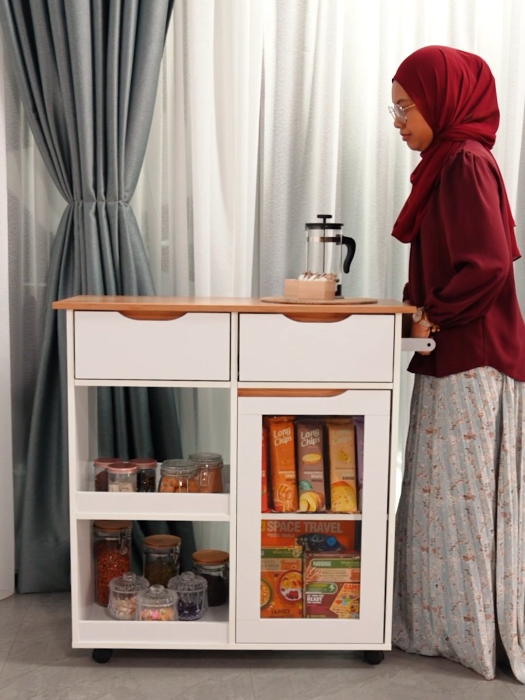 Kitchen Cart Kitchen Trolley  aesthetic✨ Roda Meja Dapur Mudah Alih Kabinet Rak Troli Pulau #kitchen #kitchenz #kitchencart #kitchentrolley #trolidapur #troli #dapur #dapurestetik #kitchencabinets #kitchenisland #kabinetdapur #perabotmurah #fyp #fypシ゚viral