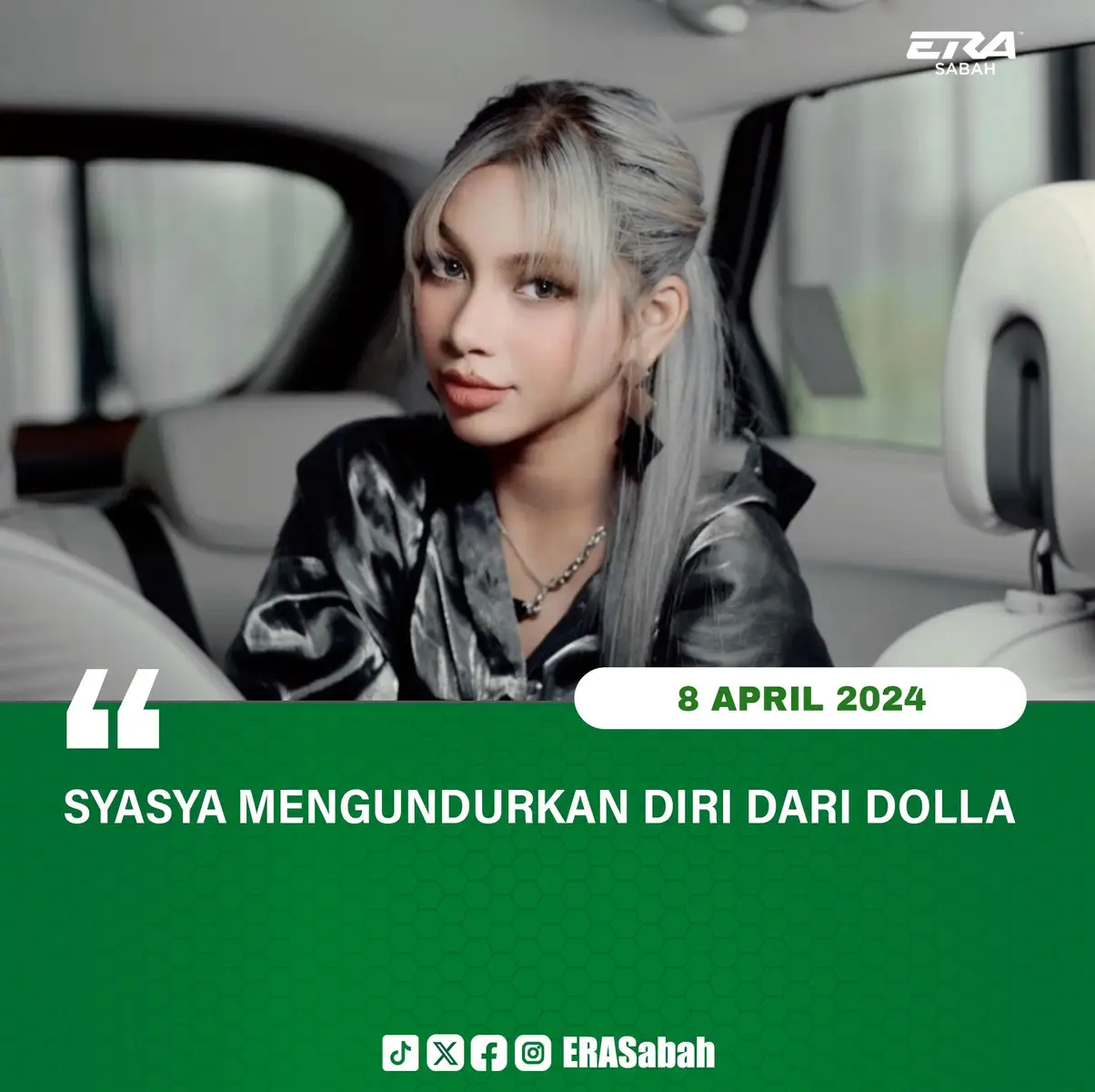 Ketiadaan Syasya dalam beberapa penampilan Dolla baru baru ini akhirnya terjawab apabila Dolla secara rasminya memaklumkan bahawa Syasya mengambil keputusan untuk mengundur diri sebagai member atas sebab peribadi. #ERASabahKongsi  Kredit: @dollaofficial