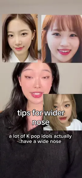 Tricks kpop idols use to contour nose!!! #nosecontour #kpopmakeup #koreanmakeup #idolmakeup #lesserafim 