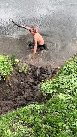 Part 2 😂 all this for a dog lead 🤦🏻‍♀️😂 ps we did find the dog dont worry #fall #funny #mud #trend 