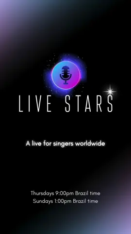 One more #livestars edition with singers worldwide!  On Thursdays 9:00pm (Brazil time) On Sundays 1:00pm (Brazil time)  #singers #musicworldwide #musiclivestage #musiclives  @nessquikcovers @Harun @Rael Lucero @EULE🦉SHORKY🦅AND🎤 FRIENDS @✨Ash✨ @Holybubble @Clifford Jensen @🎸IGOR 🎷 @Lorena Grego 🎶 @Wolfgang Quaiser 
