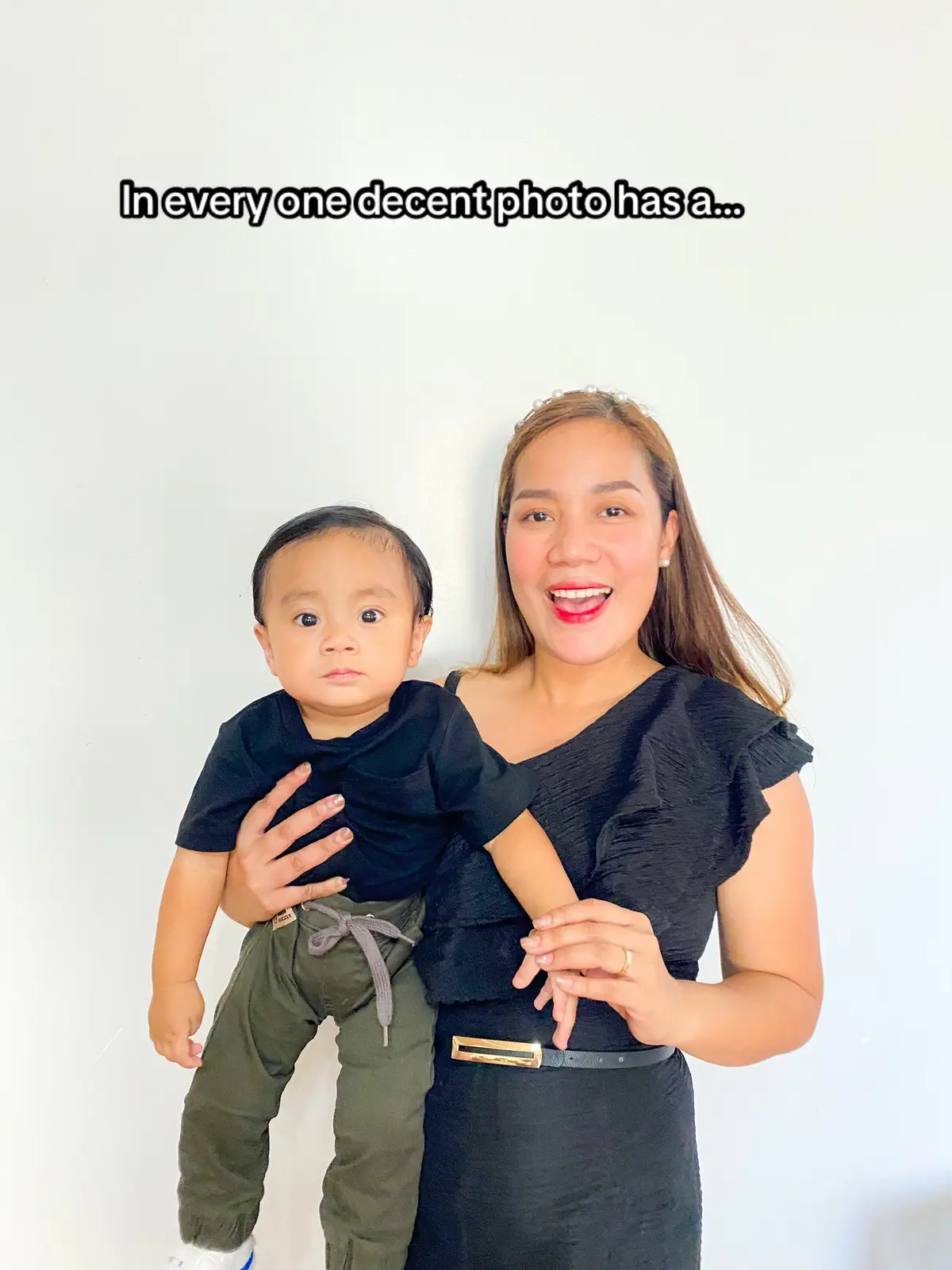 Hahaha buti nalang may one shot na okay! #ootdfashion #momandson #fyp #fitcheck #momstruggles #mommykimbiandkeeone 