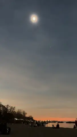 What an amazing experience! My camera did not capture just how beautiful the solar eclipse was🌖 #solar #solareclipse #solareclipse2024 #sunset #goldenhour #moon #sun #sunandmoon #eclipse 