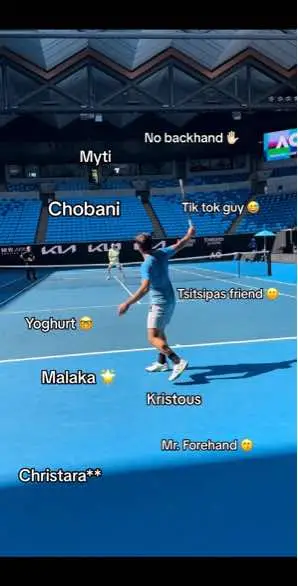 Apparently a man of many names 😅 #tennisproblems #tennisplayer #tennistiktok #tennis #tenniscourts #tenniscourts #tsitsipas #fyp #tennisstereotypes #tennisgreece #tennisdetable 