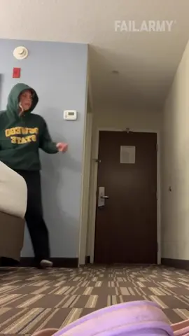 not the wall I thought she'd hit 😆 #handstand #fail