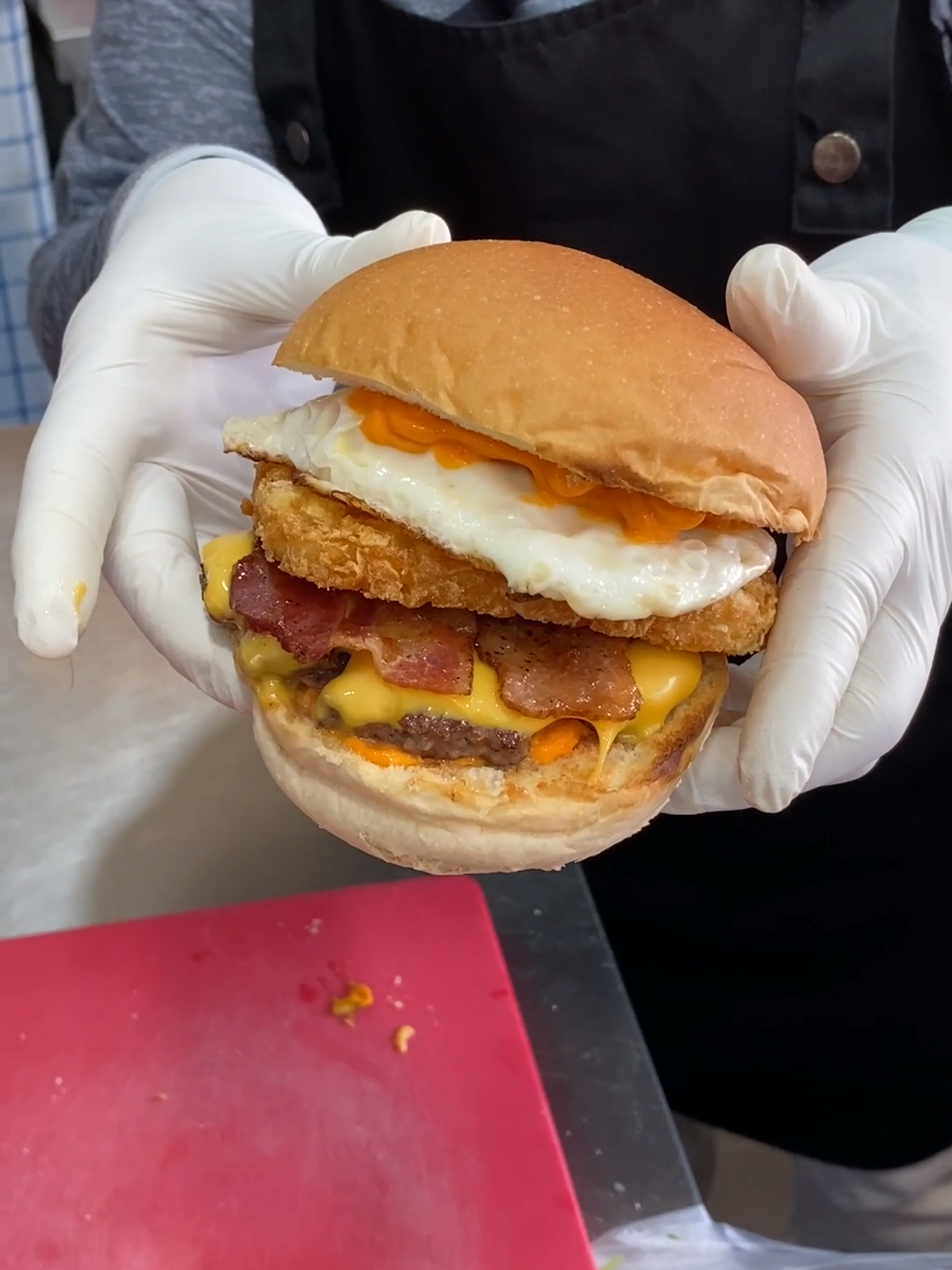 Cheese Bacon Hamburger - Korean Street Food #shortvideo #fyp #foryou #fypシ #foryoupage #tiktok #trending #viral #viralvideo #viraltiktok