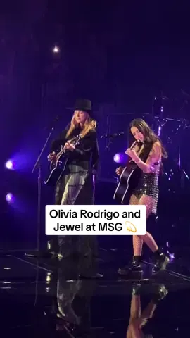 Dreams last for so long 💫 @Olivia Rodrigo brought out @jewel for a duet rendition of “You Were Meant For Me” at her final of four shows at Madison Square Garden. #livemusic #surprise #jewel #livies #oliviarodrigo #concert #msg #madisonsquaregarden 