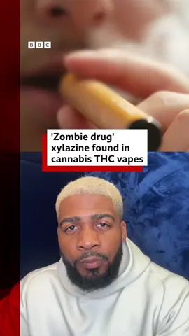 Inhaling THC vapes could be very dangerous, experts say, as traces of the 'zombie drug' xylazine have been found in some. #Vaping #Vape #THC #ZombieDrug #UK #KingsCollegeLondon #BBCNews