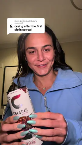 Replying to @CelsiusOfficial Morning Routine: Swim at 5:30, cry with my Celsius at 6:30, life begins at 6:32 🥹🩵 #hiiamsofia #losangeles 