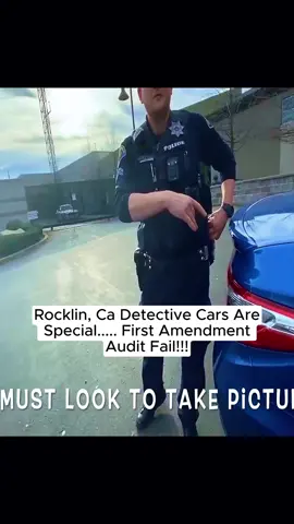 ROCKLIN, CA DETECTIVE CARS ARE SPECIAL..... FIRST AMENDMENT AUDIT FAIL!!! #cop #cops #copsoftiktok #police #policeofficer #policeoftiktok #officer #mistake #lamborghini #steeringwheel #fyp #fypシ゚viral #foryourpage