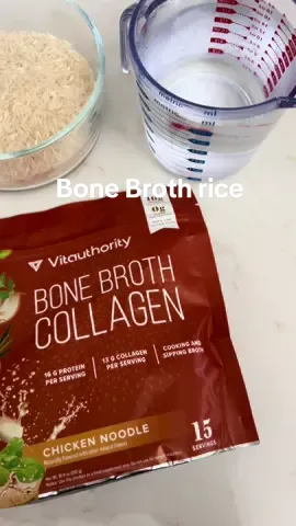 My favorite way to make rice is with bone broth and the best chicken noodle flavored bone broth is back on the TikTok Shop! @Vitauthority #vitauthority #bonebrothcollagen #vitauthoritybonebroth 