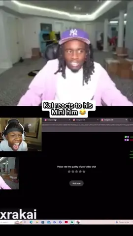 Kai reacts to his mini him. #kaicenat #minime #funnyvideos #funny #fyp #trending #viral 