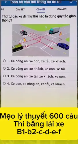 Mẹo lý thuyết  600 câu thi bằng lái xe b1-b2-c-d-e-f #laixe #thibanglaixe #laixeantoan #tiktokvietnam #thibanglaixe 