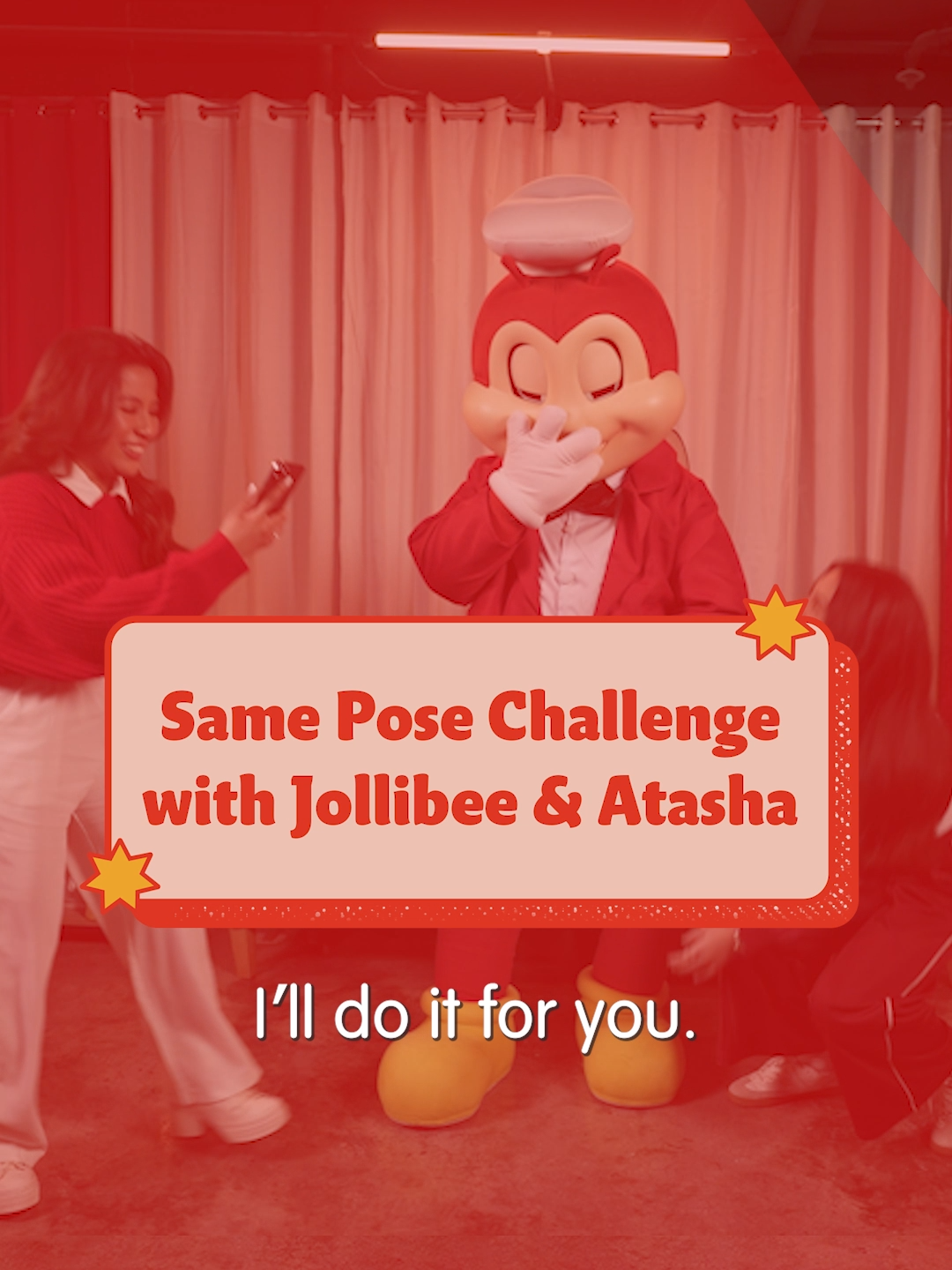 Can Jollibee and Atasha sync their poses as Jollibee's new tandem? Watch them as they play the 'Same Pose Challenge'! #JollibeeCoffeeBlends J0156P040324J