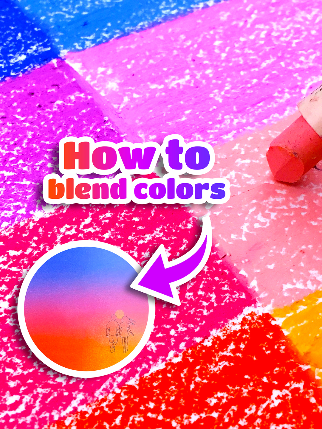 A genius idea for blending colors 🎨🧡🌅😍 #pastel #blend #tutorial #draw  #artroom