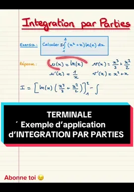 Une petite application des ipp #integrale #integrationparparties #ipp #maths #calcul #fonctions #derivation #derivee #primitives #bac #terminale #prepa #cpge #spemaths #lpet