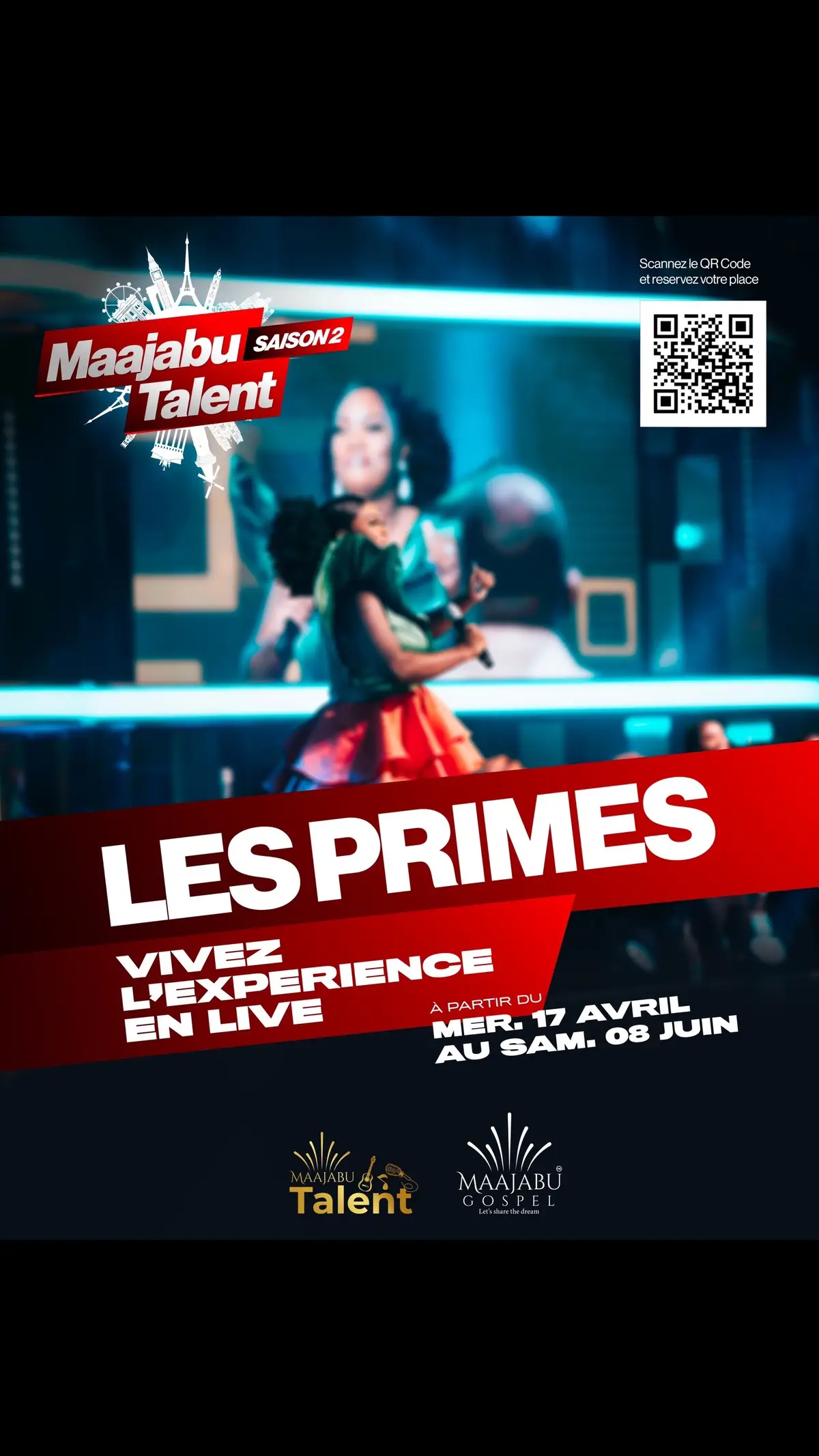 EUROPE, ÊTES-VOUS PRÊTS ?🇫🇷 Alors préparez-vous à vivre cette expérience en live avec nous ! Les tournages de la saison 02 de MAAJABU Gospel Europe débutent le 17 avril. Avez-vous vos places  ? La billetterie est toujours ouverte. Réservez vite vos places pour vivre cette expérience unique en live ! 🎶🎤  Les billets sont disponibles sur  - https://www.billetweb.fr/les-primes-de-maajabu-talent-2 - ⁠https://www.billetweb.fr/maajabu-talent-la-grande-finale #ÉmissionTV #Enfants #MaajabuRafiki #Télévision #YouTube #Spectacle #Kinshasa #Jésus #Bible #Enfants #Vote #Émotions #maajabugospel 