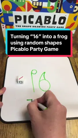 Turning “16” into a frog using random shapes #boardgame #boardgames #tabletopgames #tiktokboardgame #GameNight #partygame #picablo #artchallege 