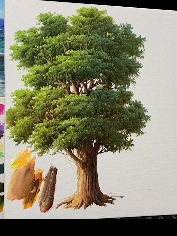 How to draw tree with acrylic  #sceneryart #beautiful #acrylicnails #acrylicpaintings #illustration #sceneryvideos #naturephotography #naturelover #drawinghands  #art  #artist   #drawing    #acrylicpaint  🎨 #paintok   #artok   #texturepainting  g #scenery